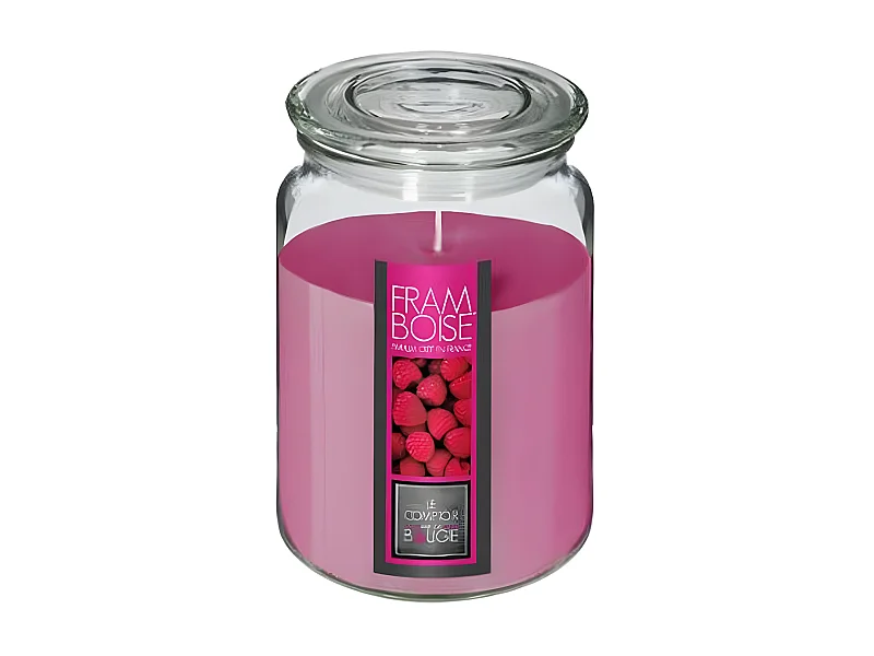 Bougie Parfumée en Verre "Couvercle" 510g Framboise