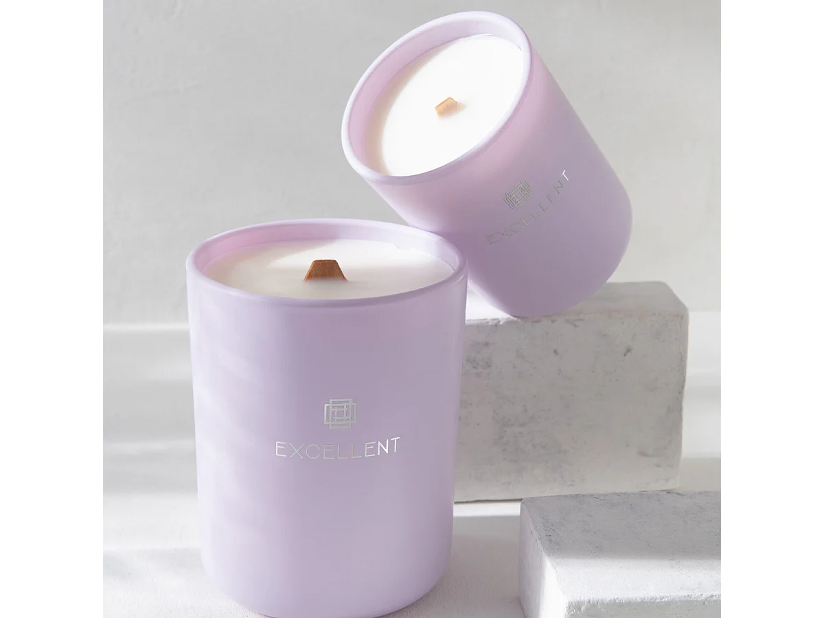 Bougie Parfumée en Verre "Excellent" 12cm Siberia Fir Lilas