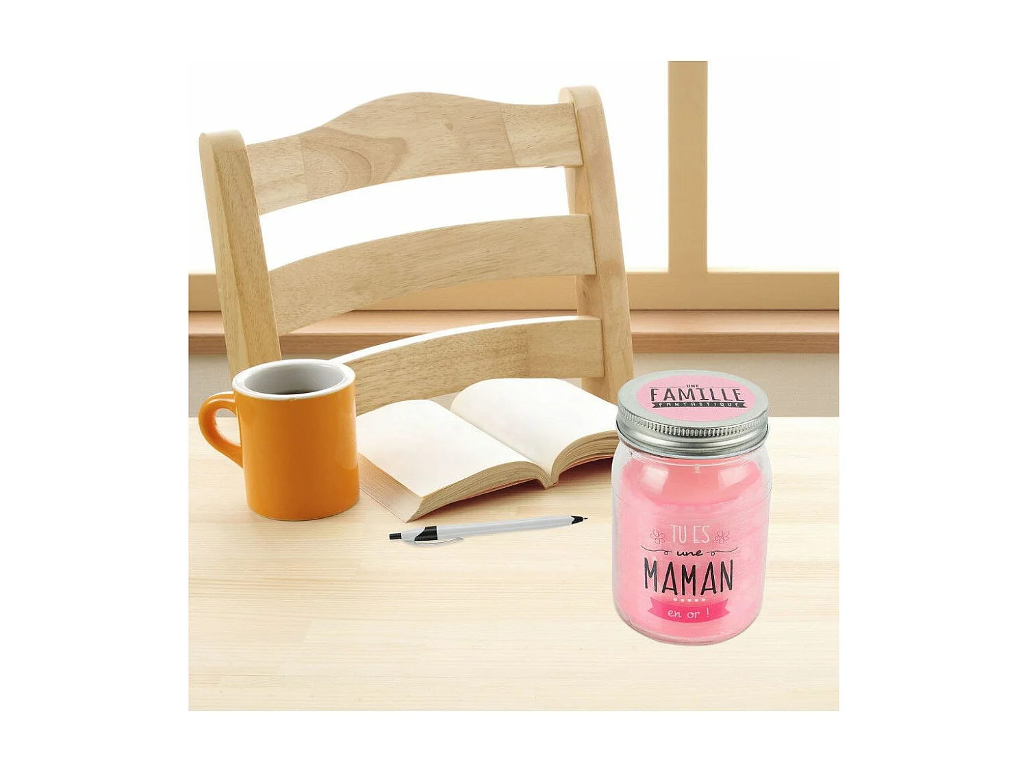 Bougie Parfumée en Verre "Maman" 13cm Fleur de Printemps