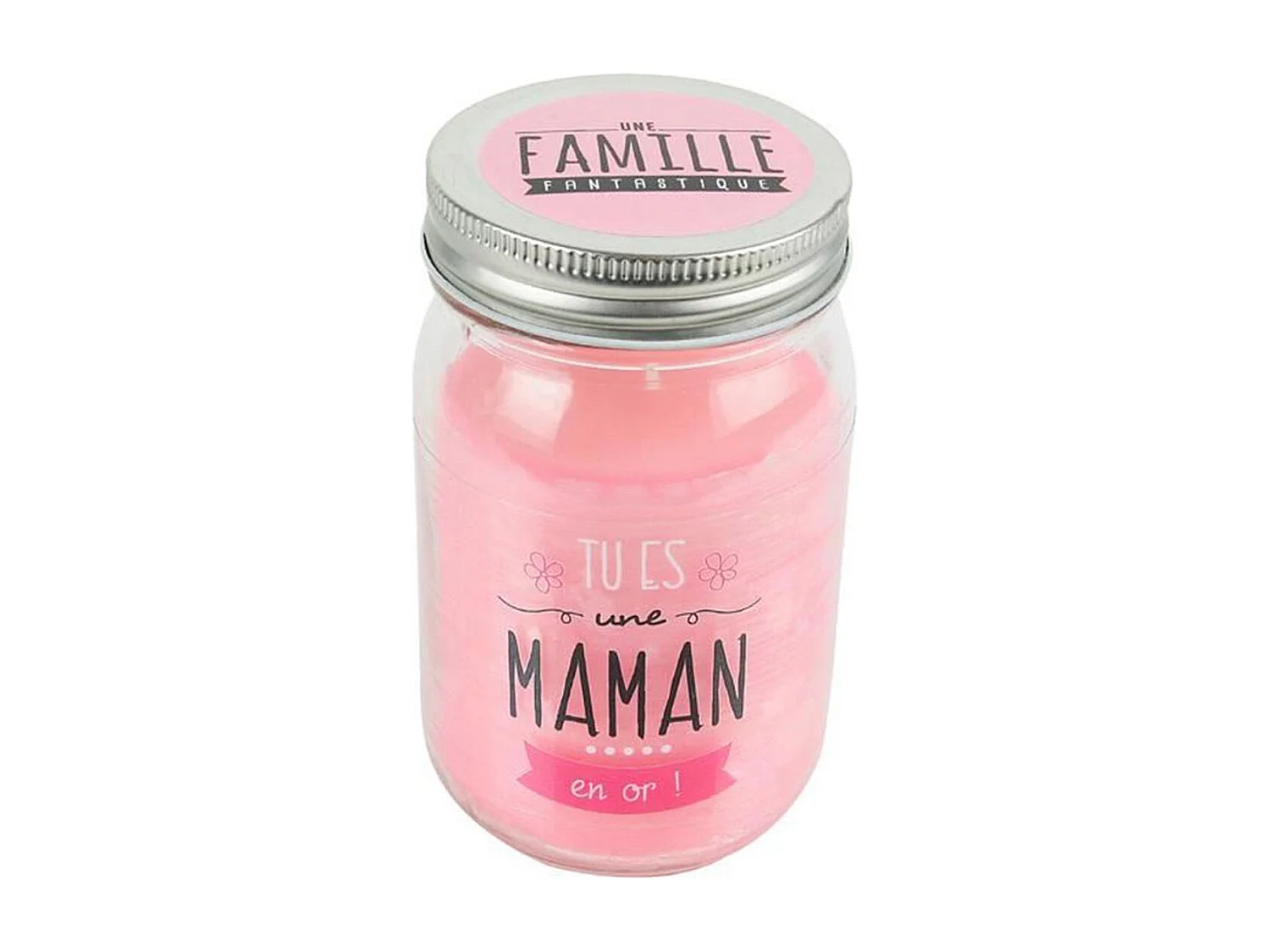 Bougie Parfumée en Verre "Maman" 13cm Fleur de Printemps