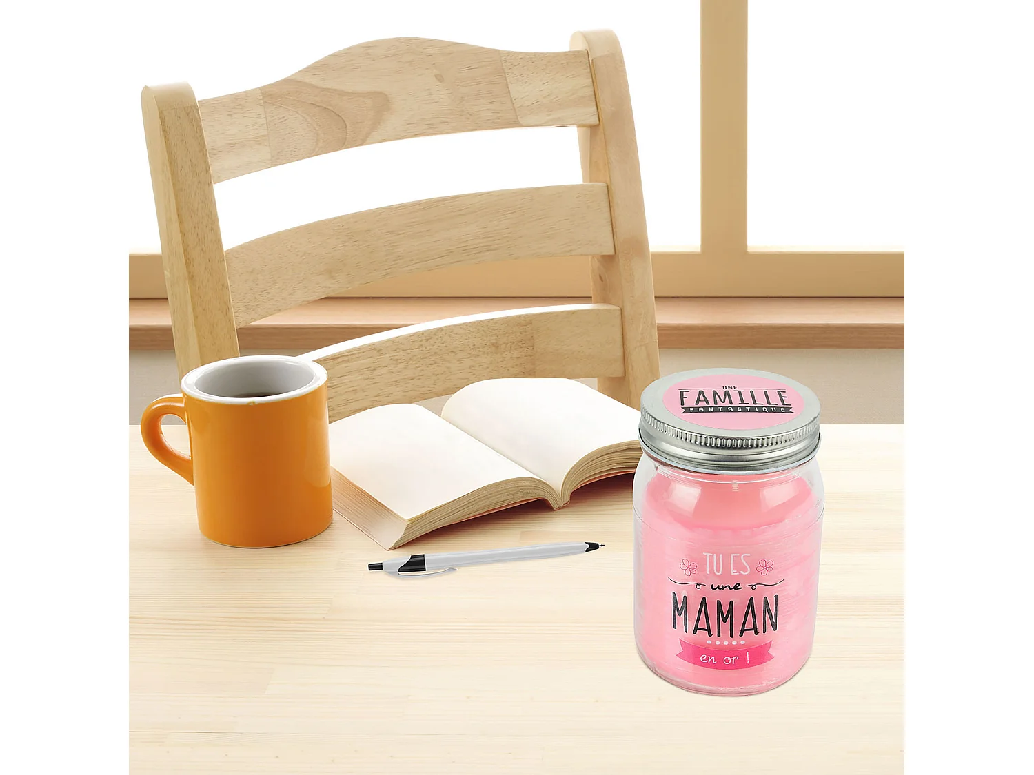 Bougie Parfumee Fleur Bocal Maman H13cm