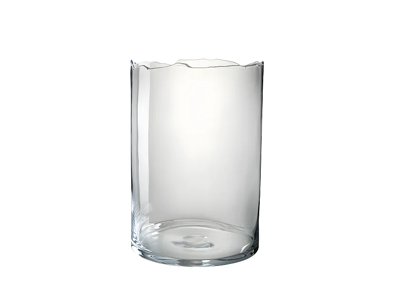 Portacandela in vetro trasparente 27x27x39 cm