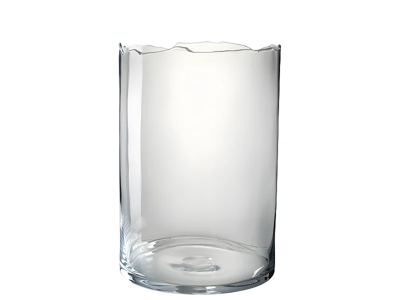 Portacandela in vetro trasparente 27x27x39 cm
