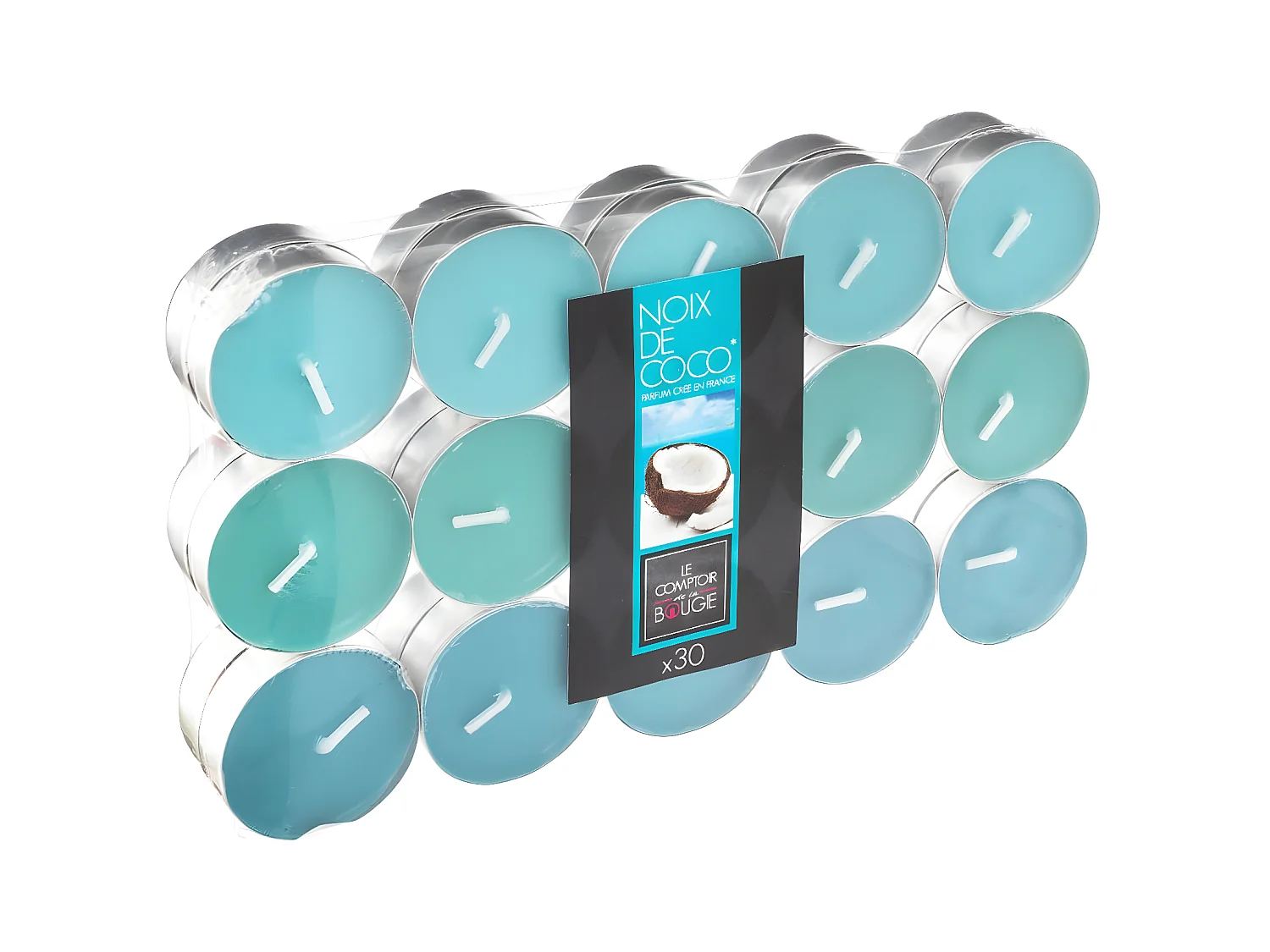 Lot de 30 Bougies Chauffe-Plat Parfumées 3,7cm Coco