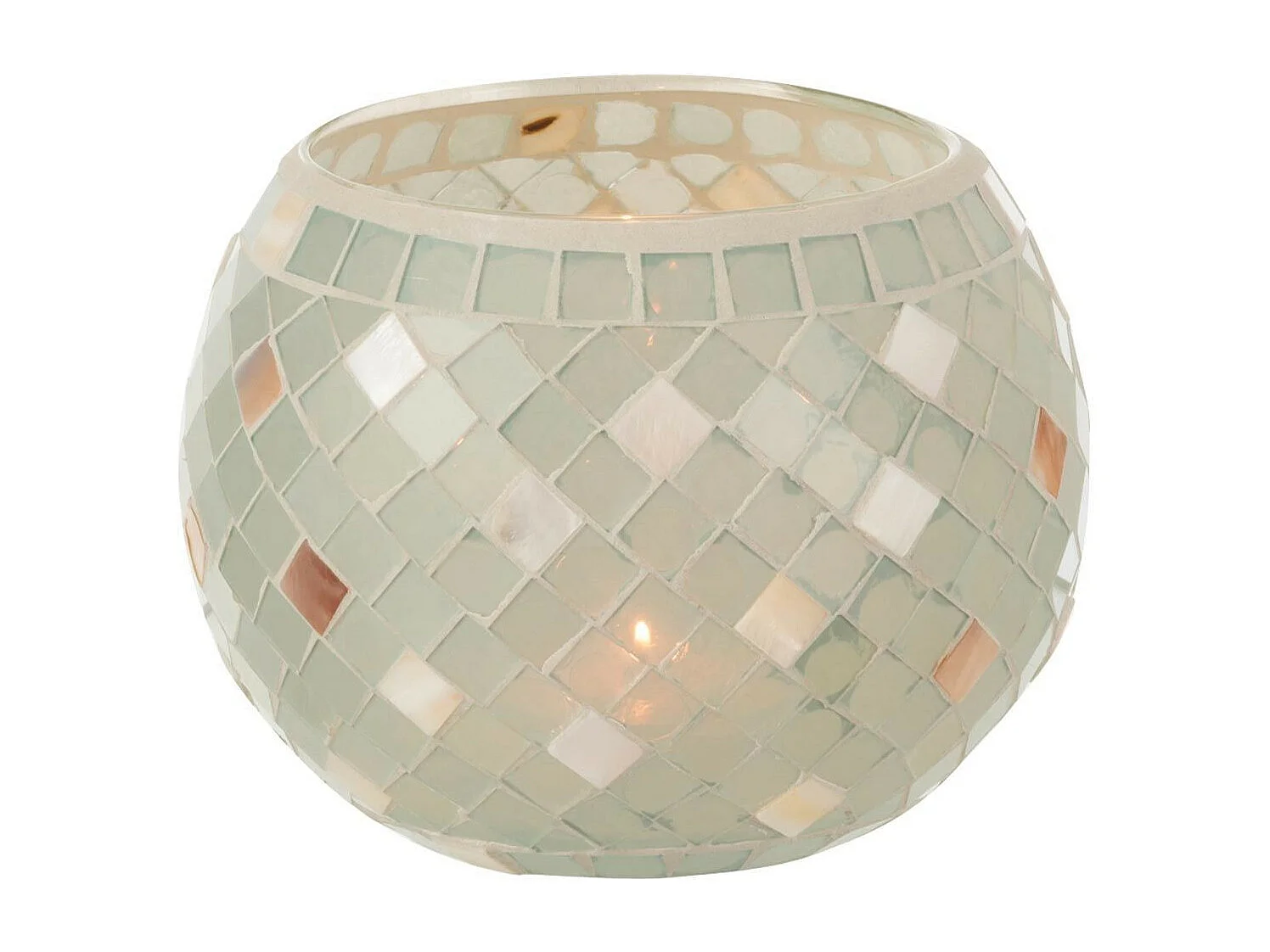 Photophore en Verre Design "Miosai" 15cm Gris