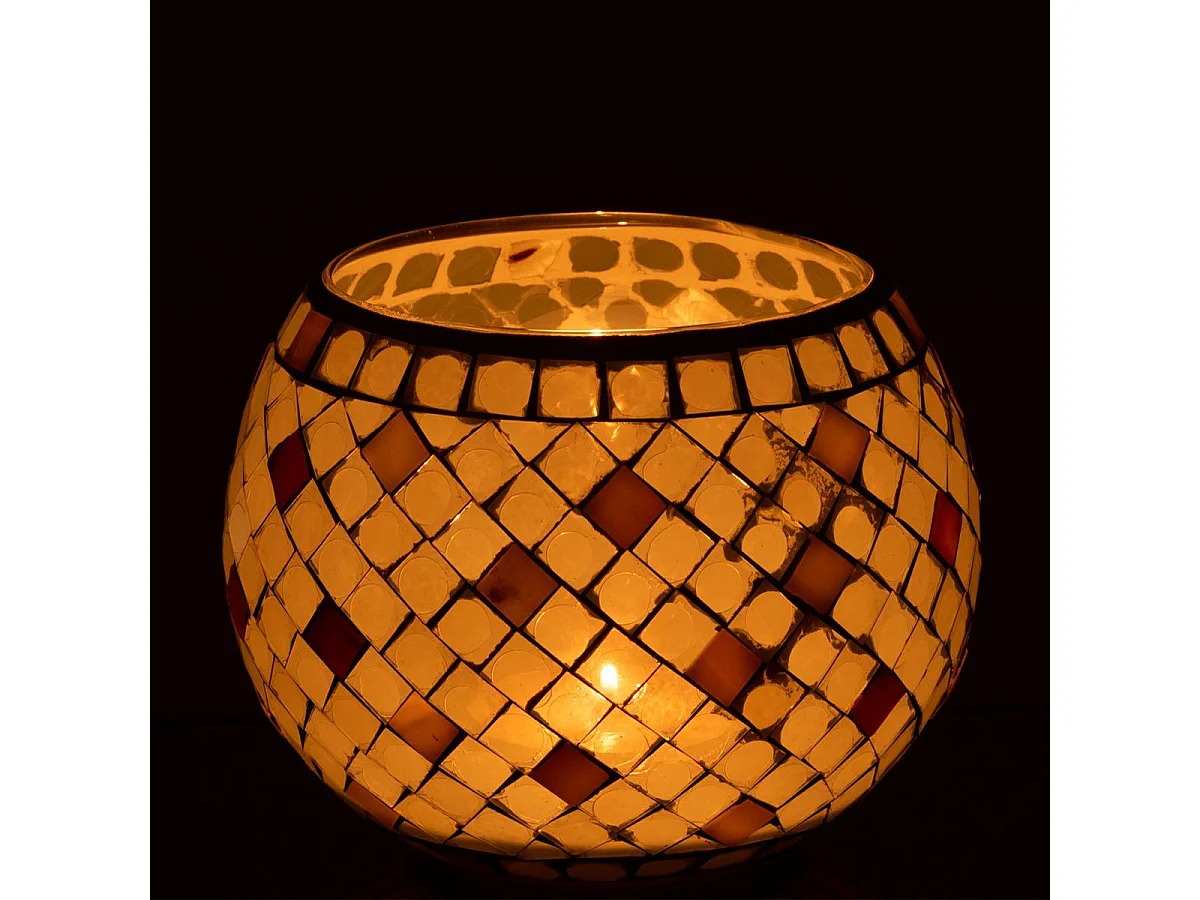 Photophore en Verre Design "Miosai" 15cm Gris