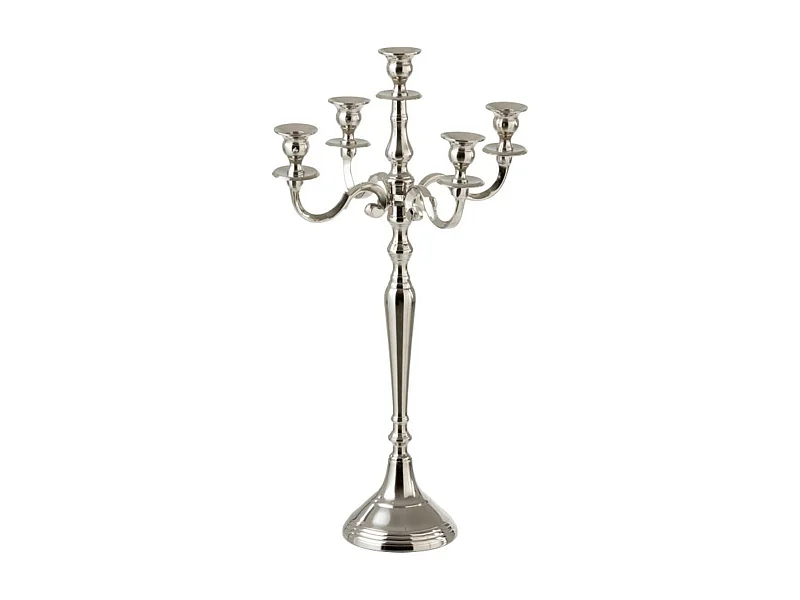 Chandelier 5 Têtes Design "Classic" 63cm Argent