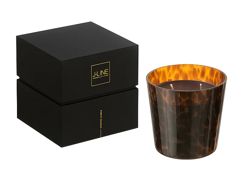 Vela perfumada de 50 horas en tarro de vidrio marrón de 12x12x11.5 cm