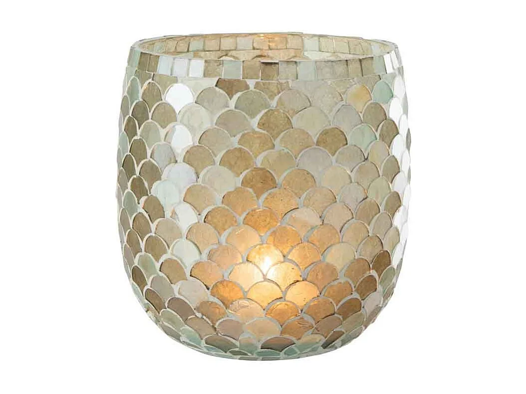 Portacandela in vetro blu 15.5x15.5x16 cm