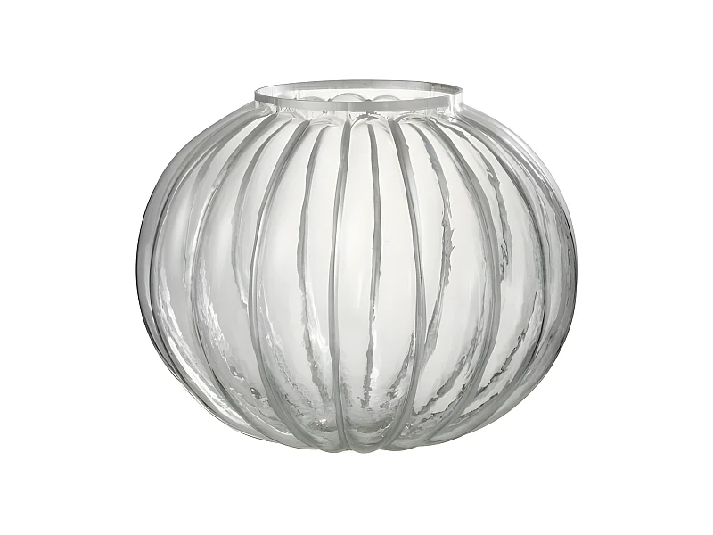 Photophore en Verre "Boule" 29cm Argent