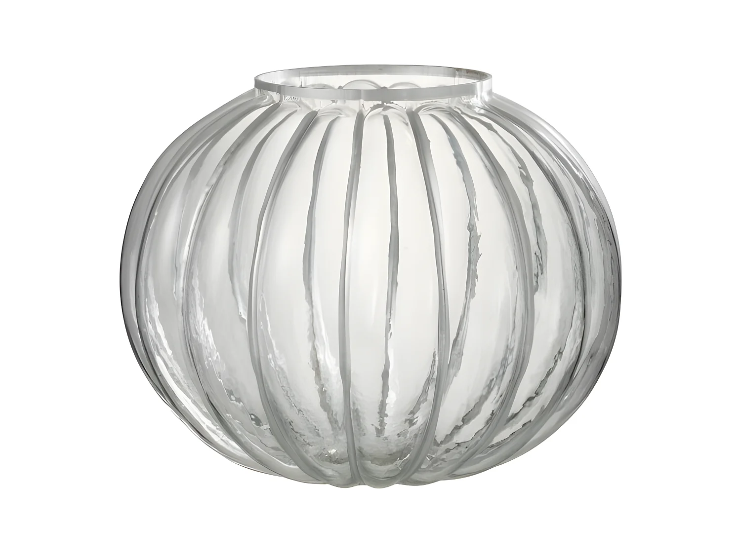Photophore en Verre "Boule" 29cm Argent