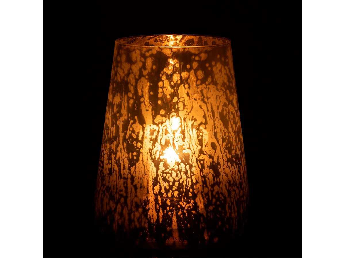 Photophore Design en Verre "Milky" 23cm Gris