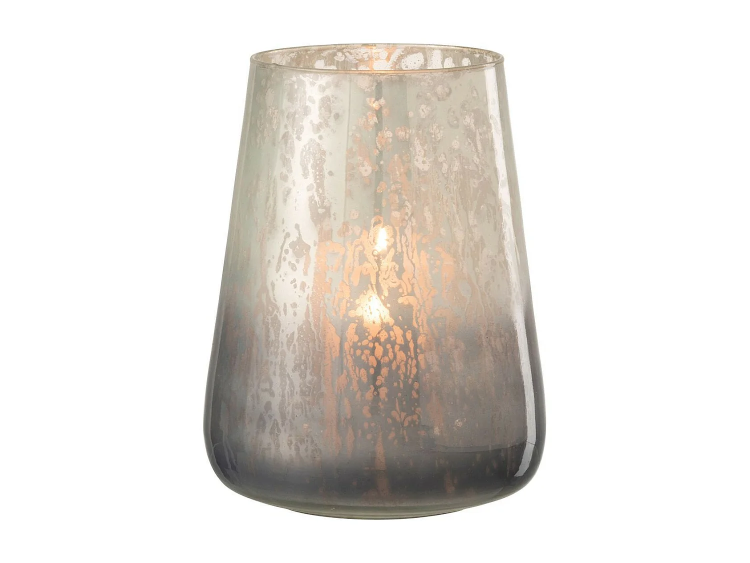 Photophore Design en Verre "Milky" 23cm Gris