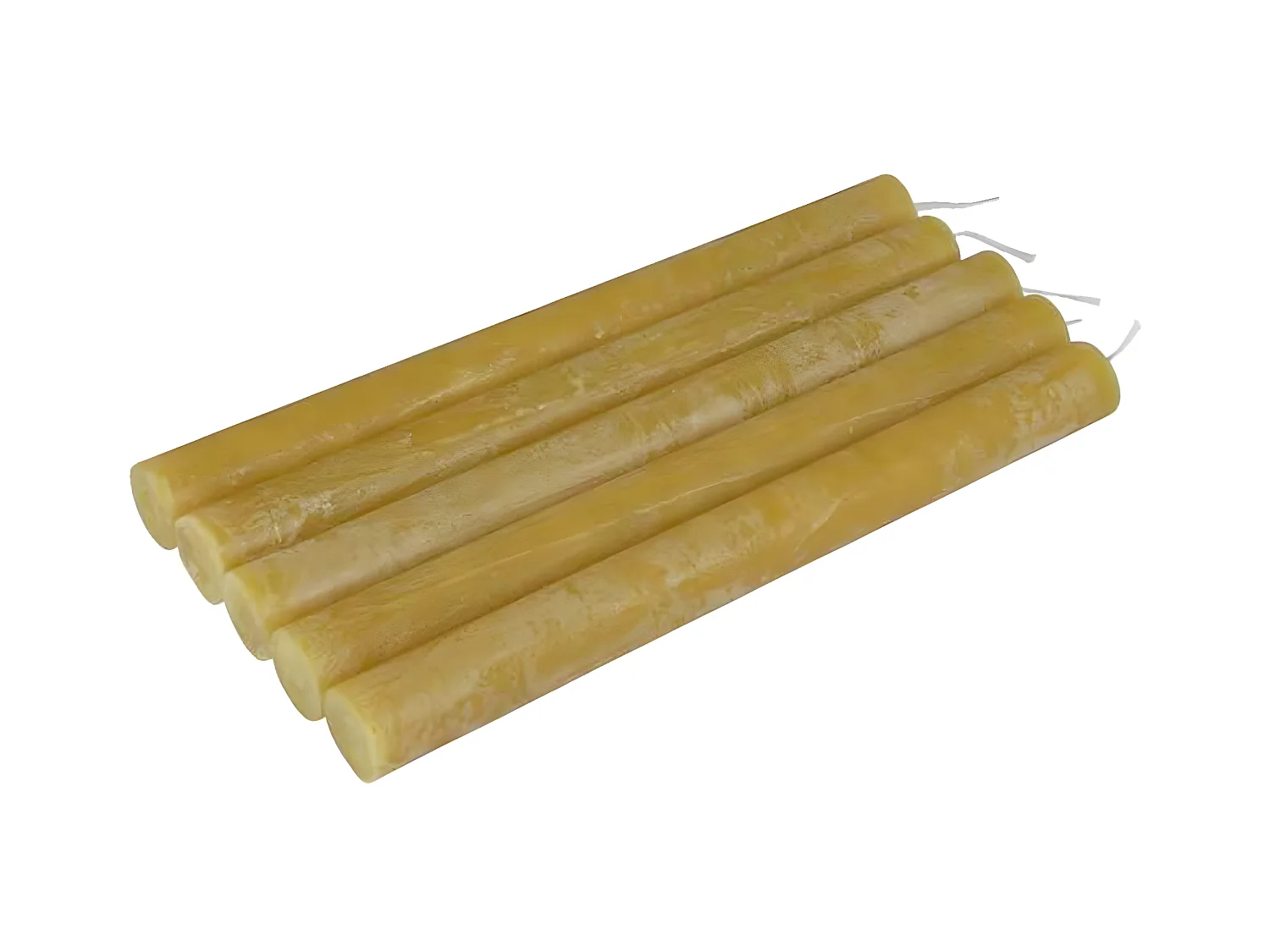 Lot de 5 Bougies Chandelier "Rustique" 20cm Jaune