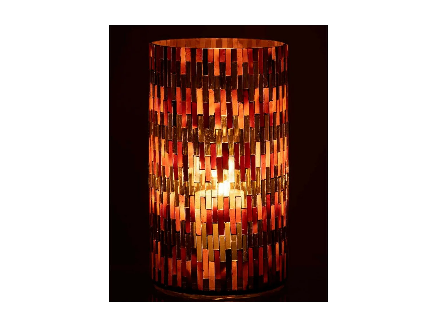 Photophore en Verre Déco "Chic" 23cm Marron & Or