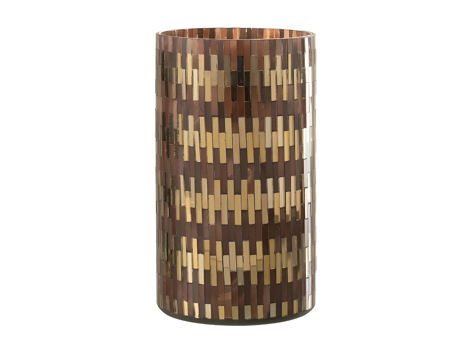 Portavelas de vidrio marrón 13x13x23 cm