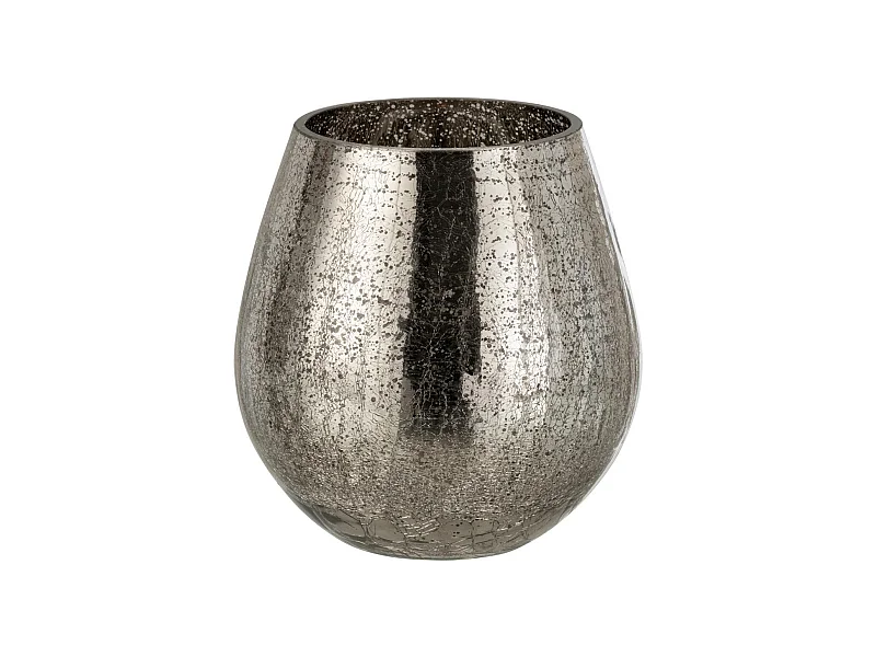 Photophore Design "Œuf Craquelé" 17cm Gris