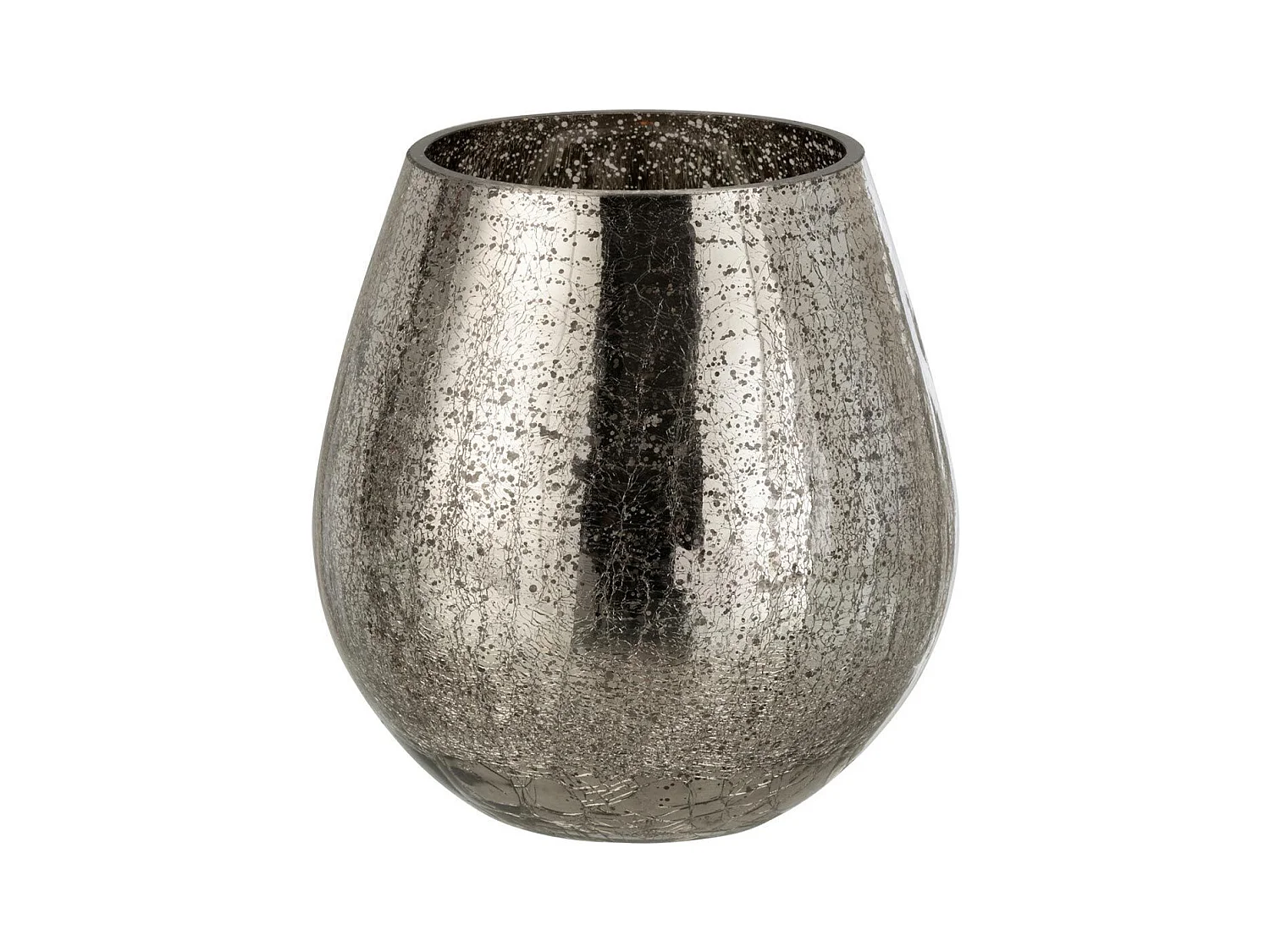 Photophore Design "Œuf Craquelé" 17cm Gris