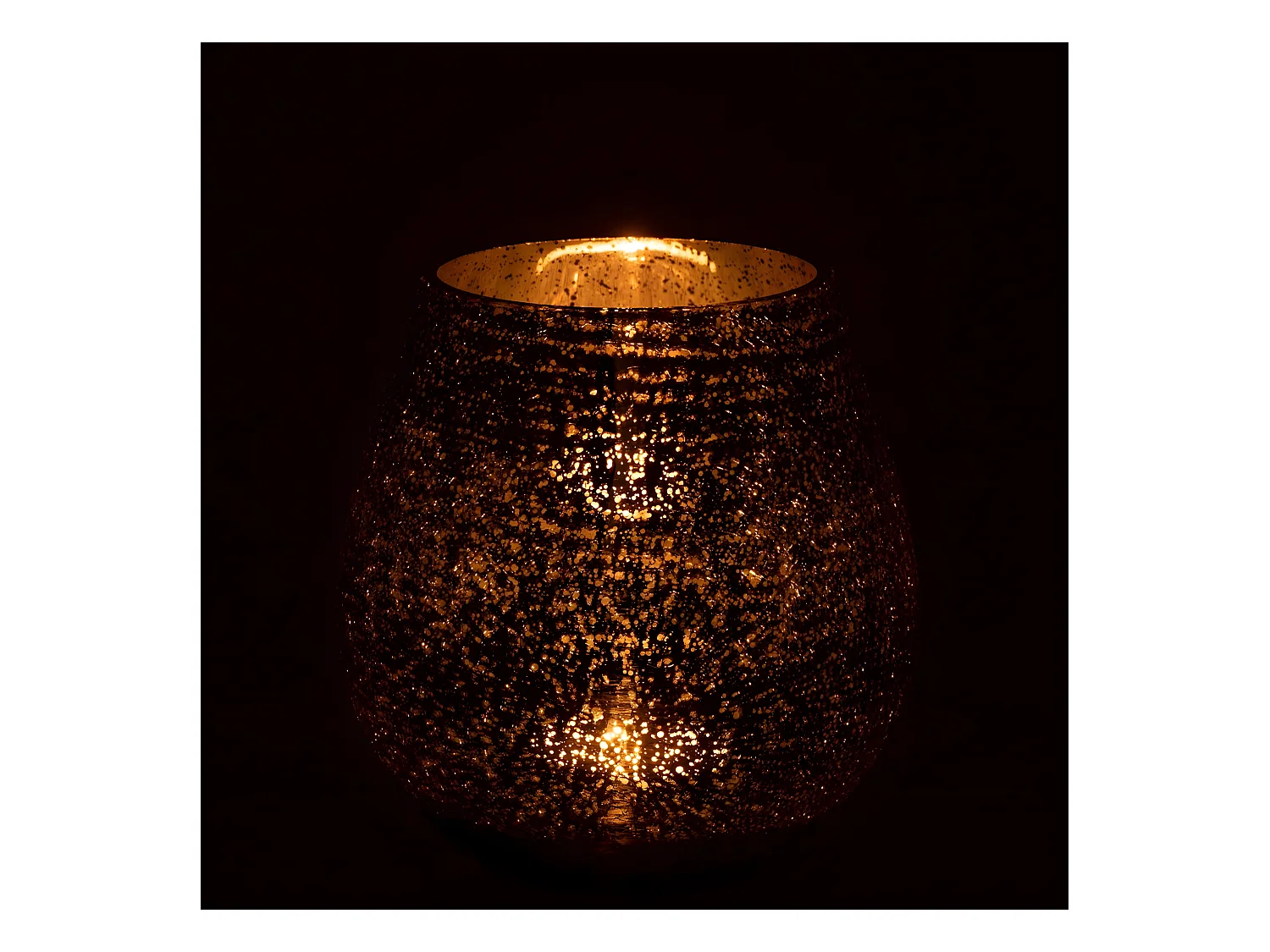 Photophore Design "Œuf Craquelé" 17cm Gris