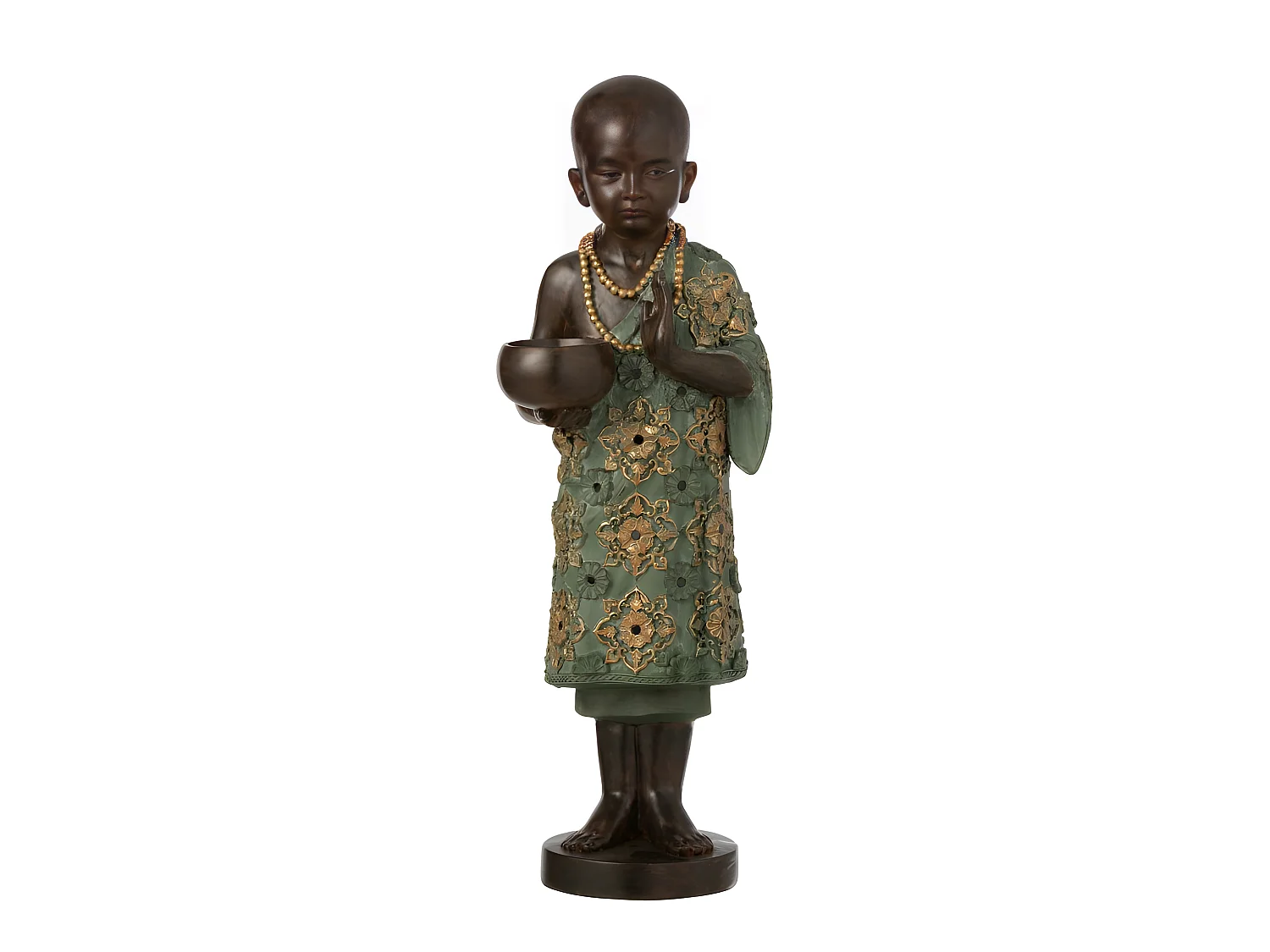Photophore Design "Moine" 58cm Vert & Or