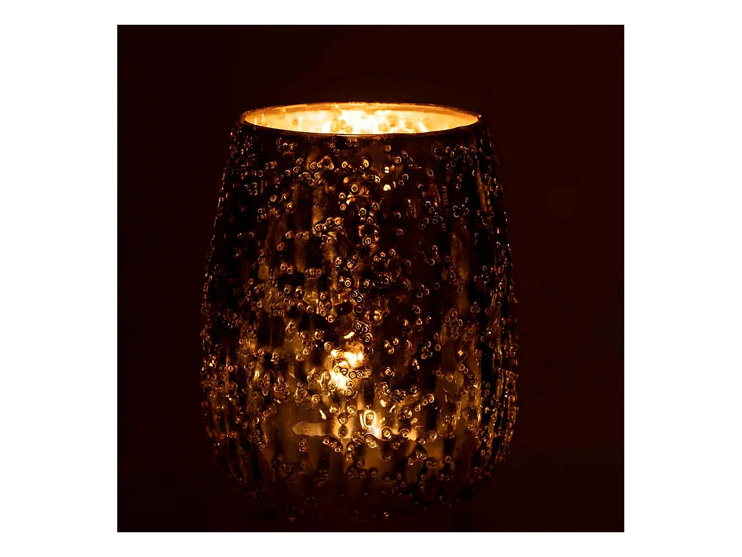 Photophore Design en Verre "Lise" 16cm Marron