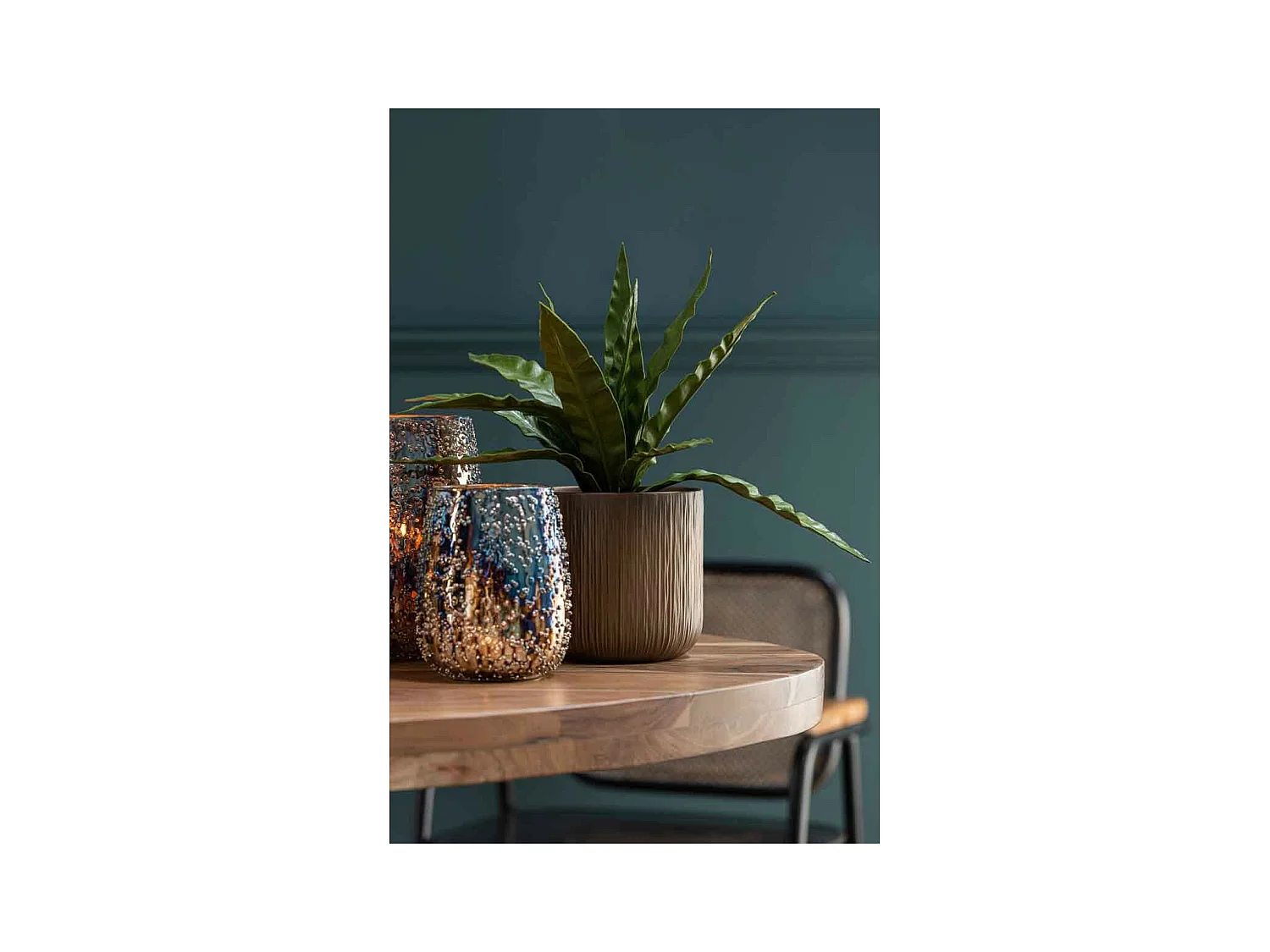 Photophore Design en Verre "Lise" 16cm Marron