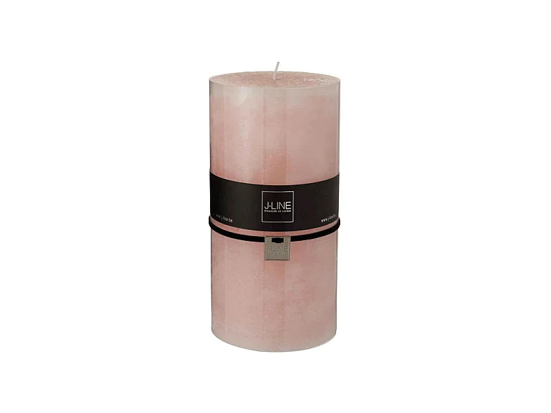 Bougie Cylindrique Déco "Junina" 20cm Rose Poudré