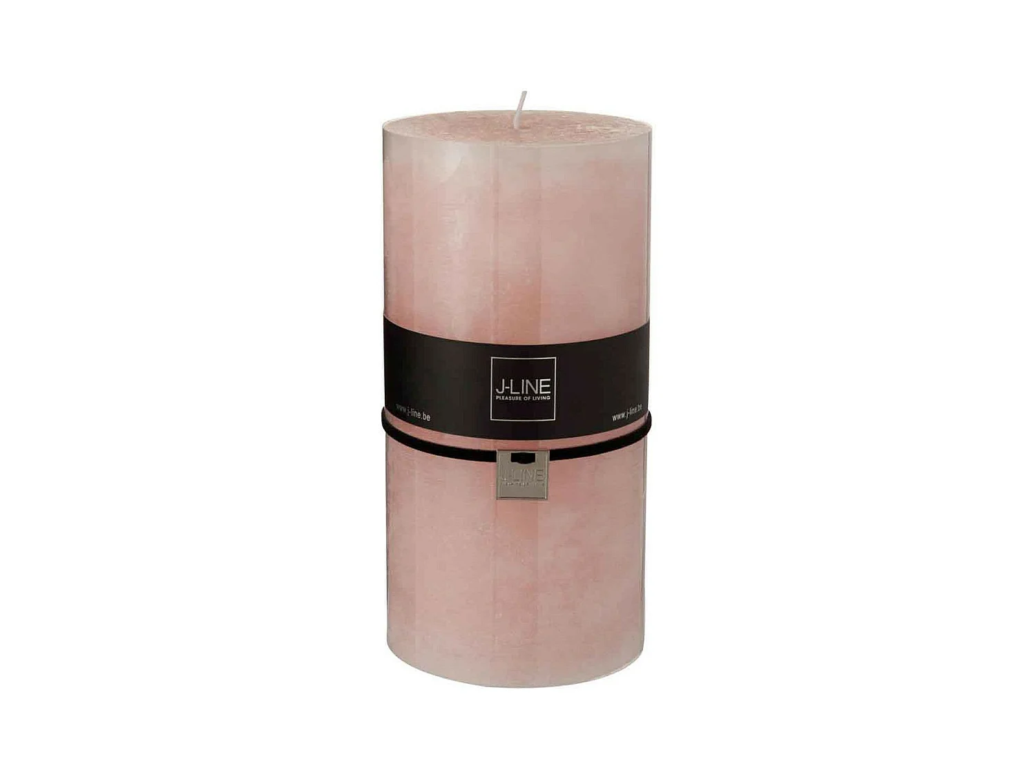 Bougie Cylindrique Déco "Junina" 20cm Rose Poudré