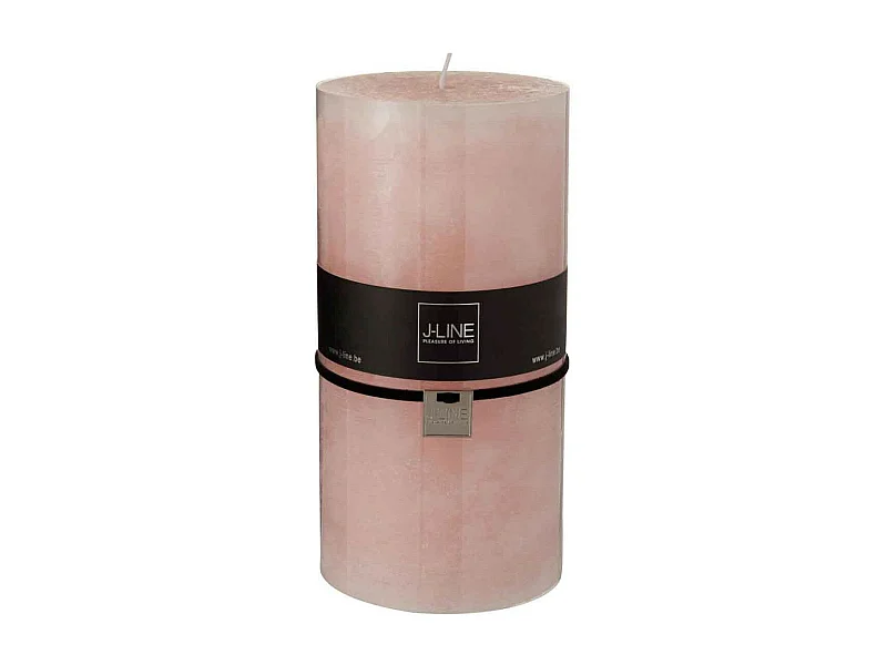 Bougie Cylindrique Déco "Junina" 20cm Rose Poudré