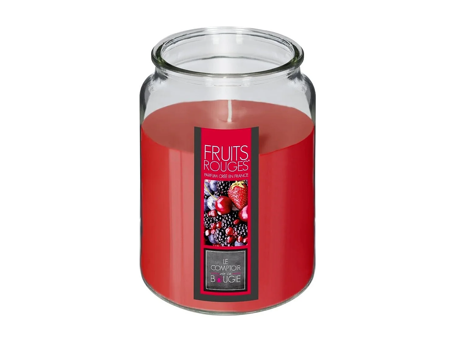 Bougie Parfumée en Verre "Couvercle" 510g Fruits Rouges