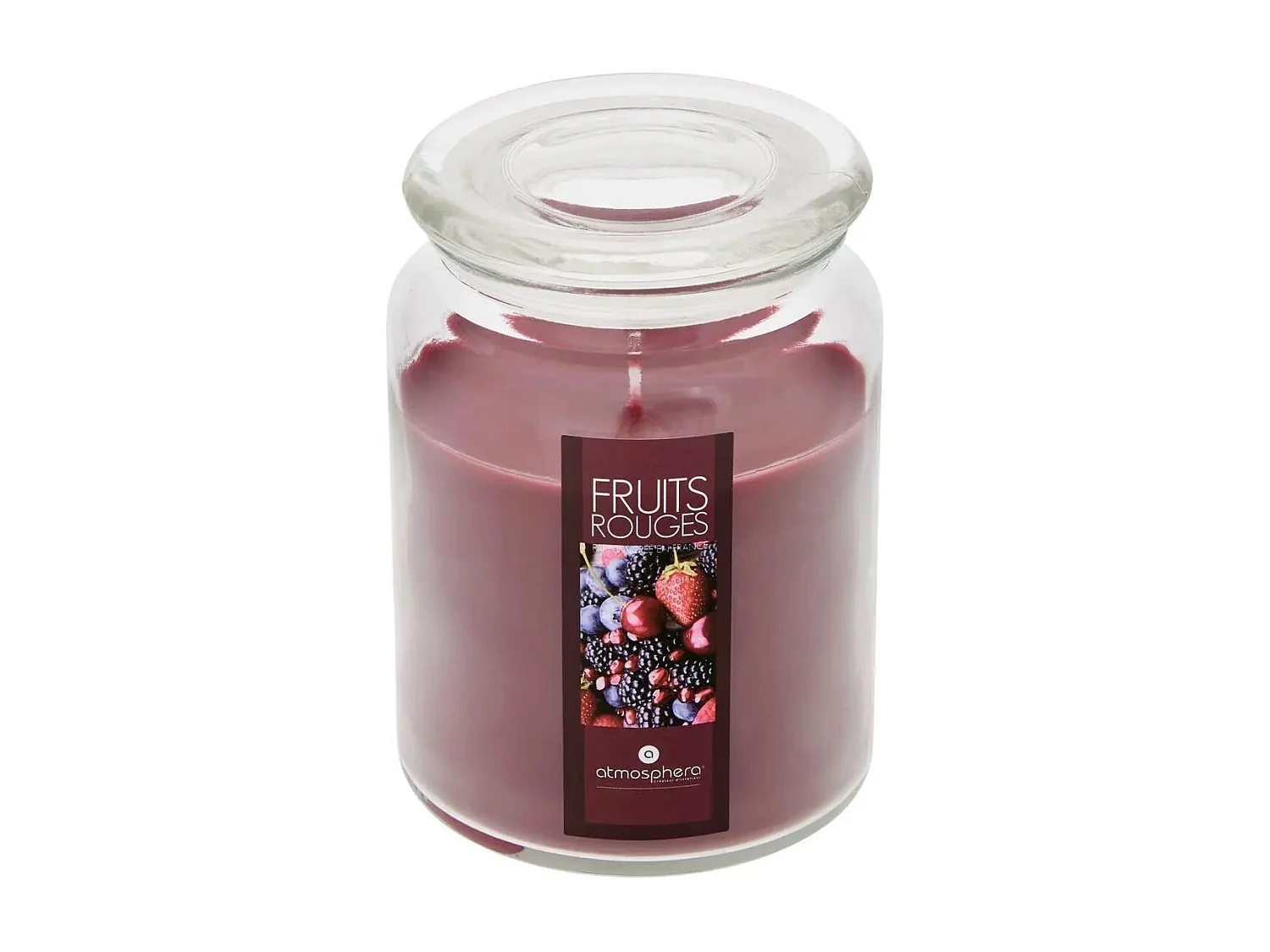 Bougie Parfumée en Verre "Couvercle" 510g Fruits Rouges