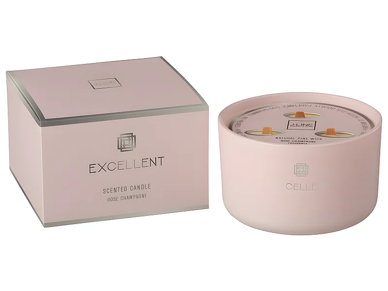 Vela perfumada de interior en vidrio rosa 13x13x8 cm