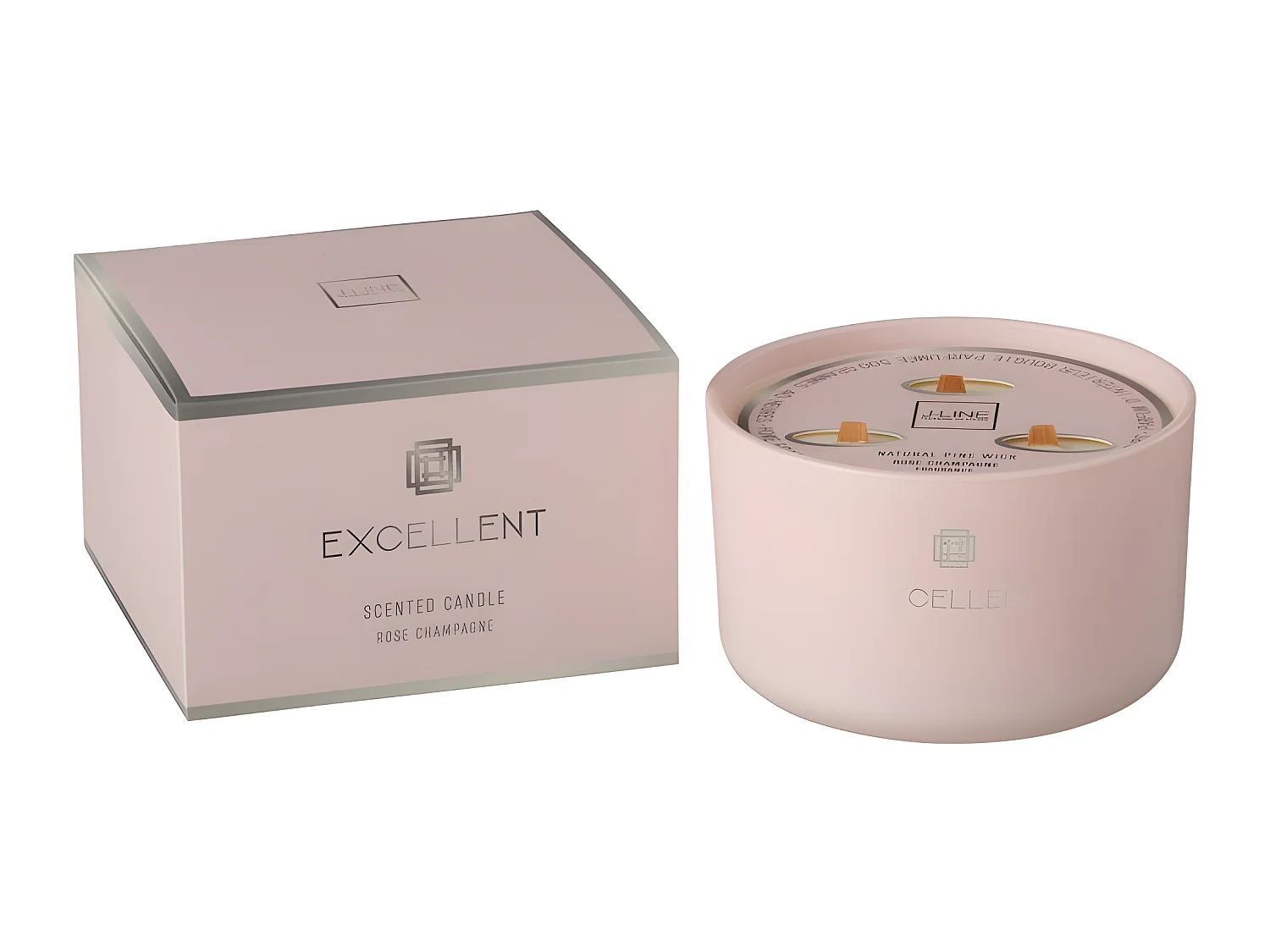 Vela perfumada de interior en vidrio rosa 13x13x8 cm