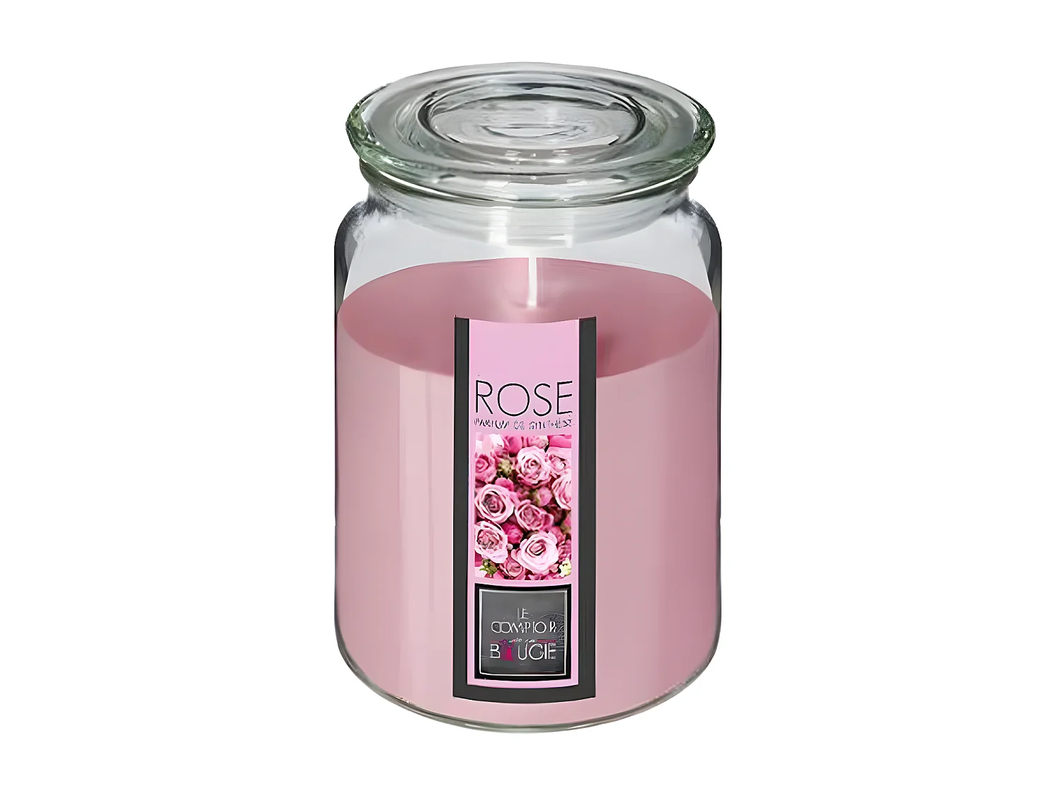 Bougie Parfumée en Verre "Couvercle" 510g Rose