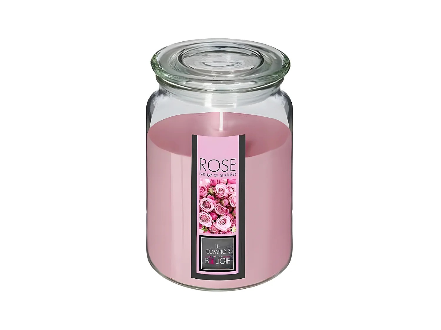 Bougie Parfumée en Verre "Couvercle" 510g Rose