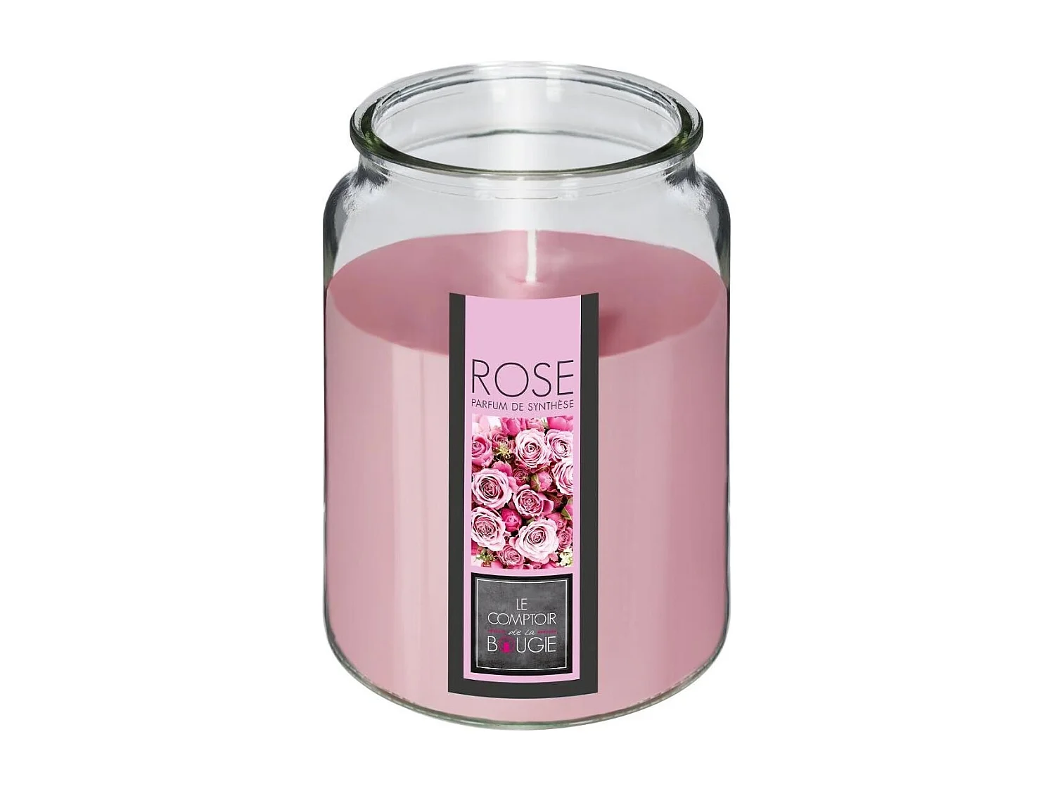 Bougie Parfumée en Verre "Couvercle" 510g Rose
