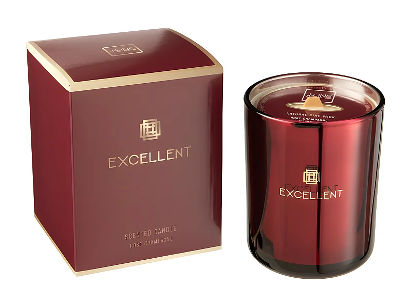 Vela perfumada de 80 horas en vidrio rojo de 11x11x15 cm