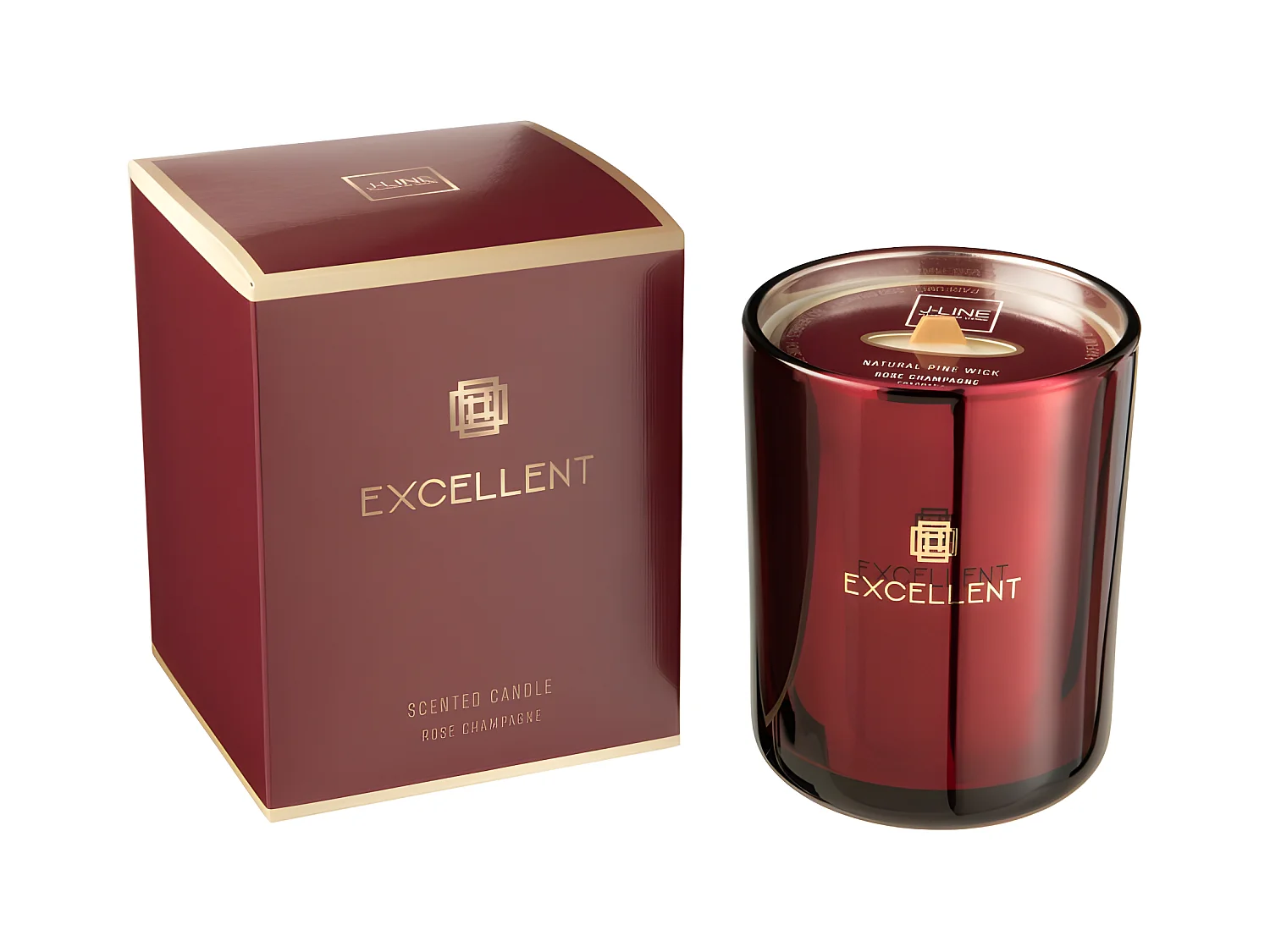 Bougie Parfumée "Excellent" 14cm Rose Champagne Rouge
