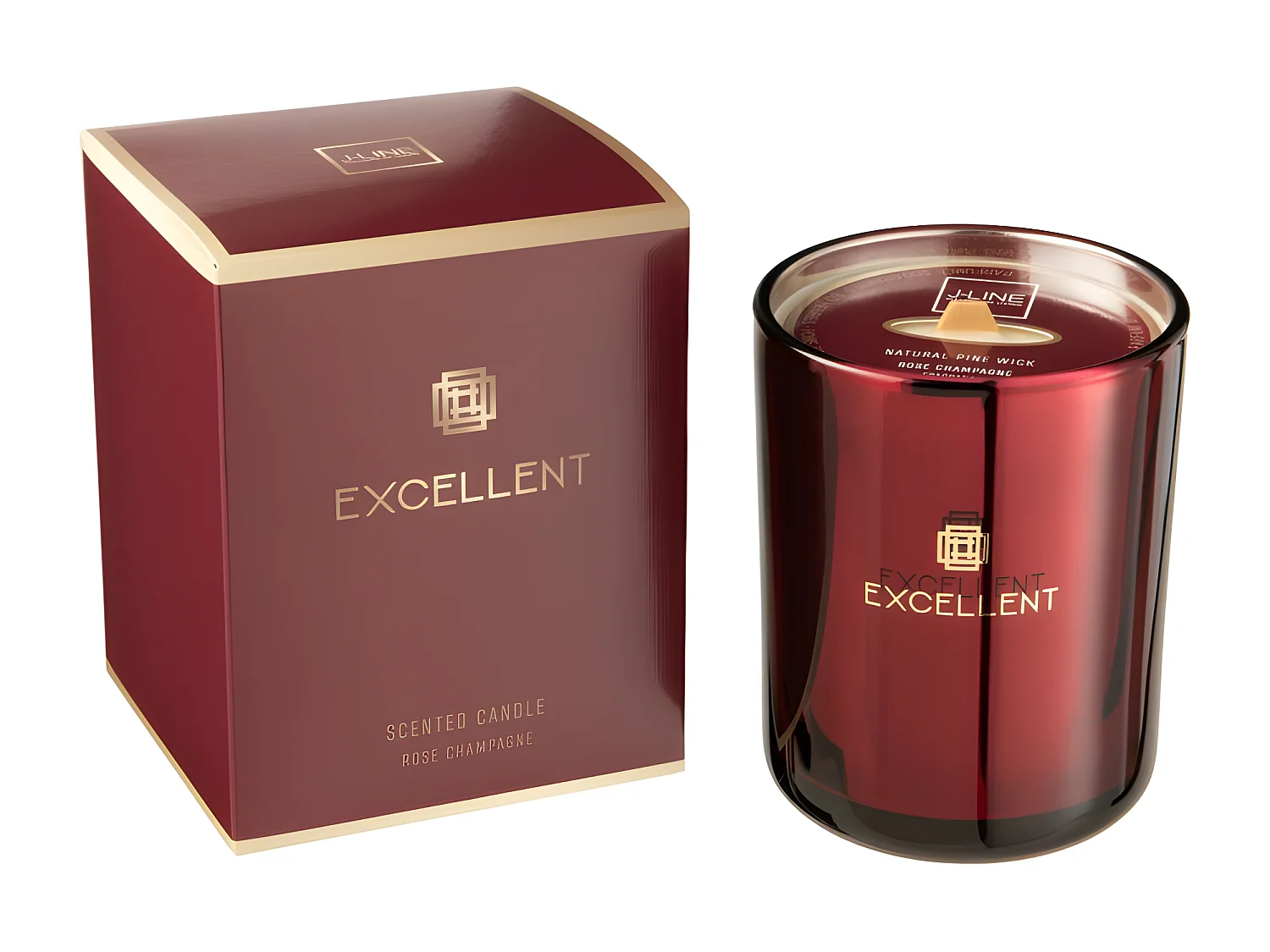 Vela perfumada de 80 horas en vidrio rojo de 11x11x15 cm