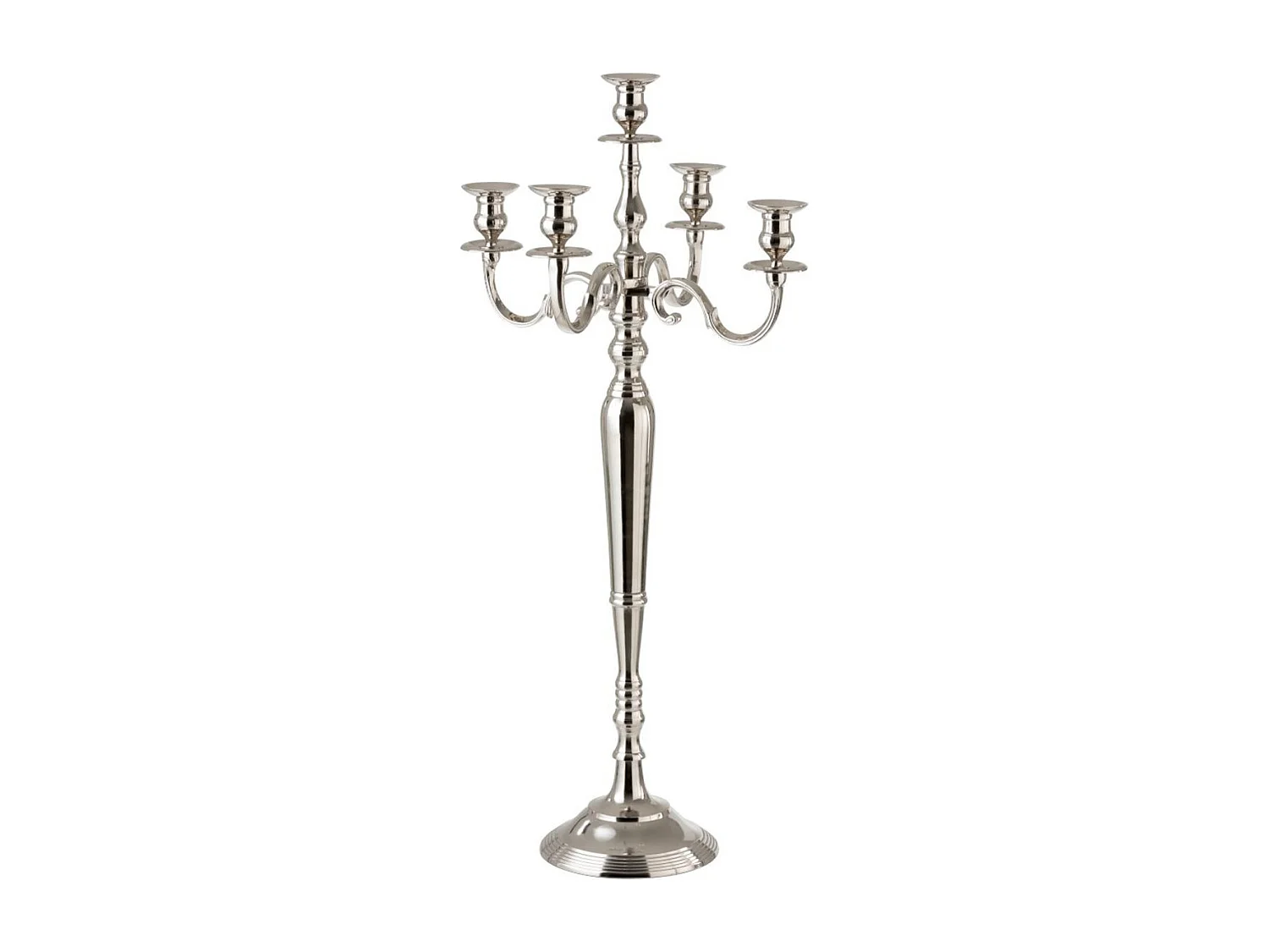 Chandelier 5 Têtes Design "Classic" 100cm Argent
