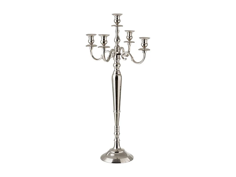 Chandelier 5 Têtes Design "Classic" 100cm Argent