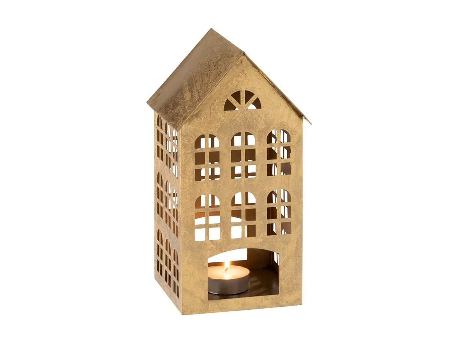 Bougeoir en Métal "Maison Kappa" 32cm Or