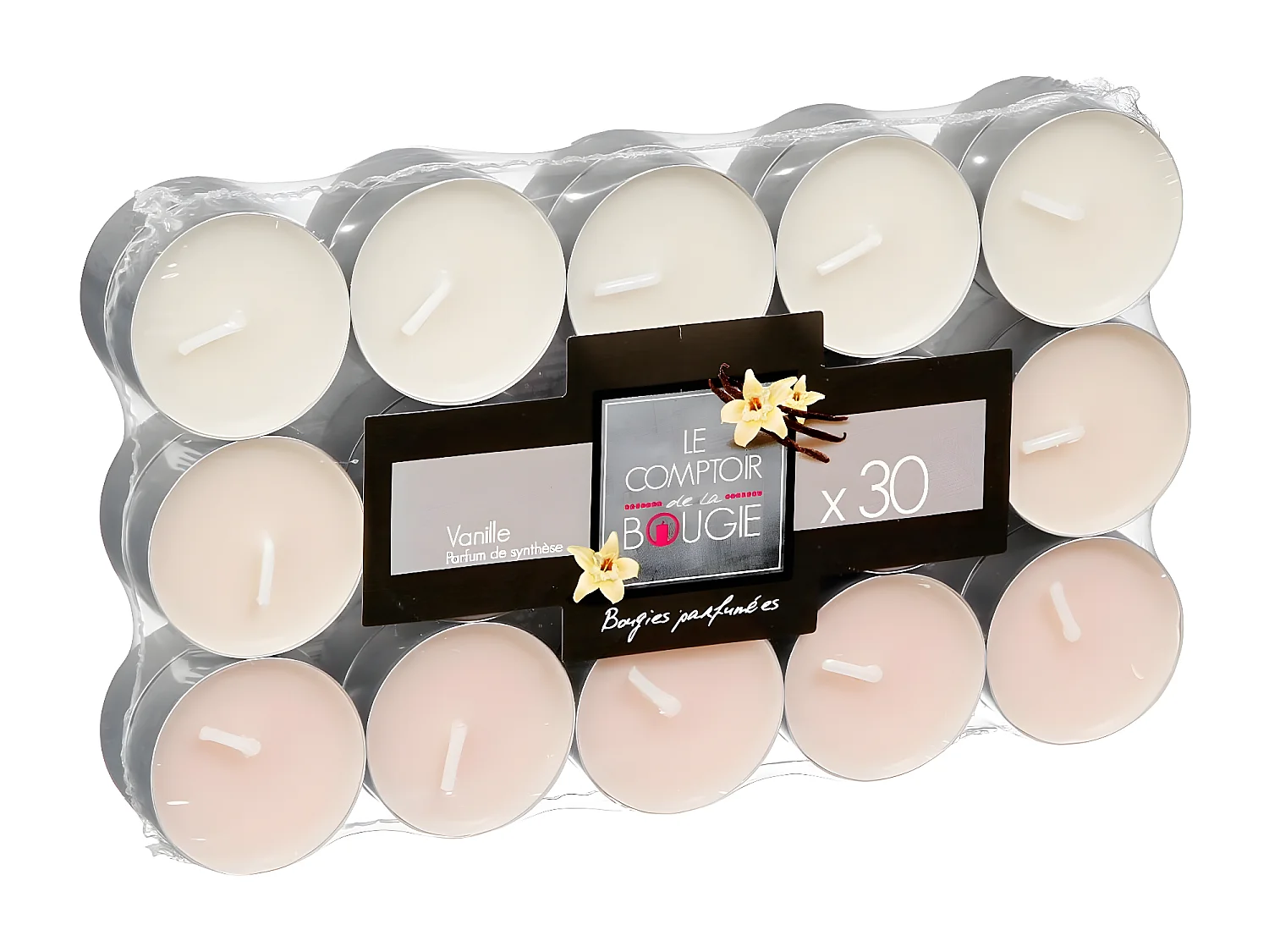 Lot de 30 Bougies Parfumées "Nina" 3,7cm Vanille