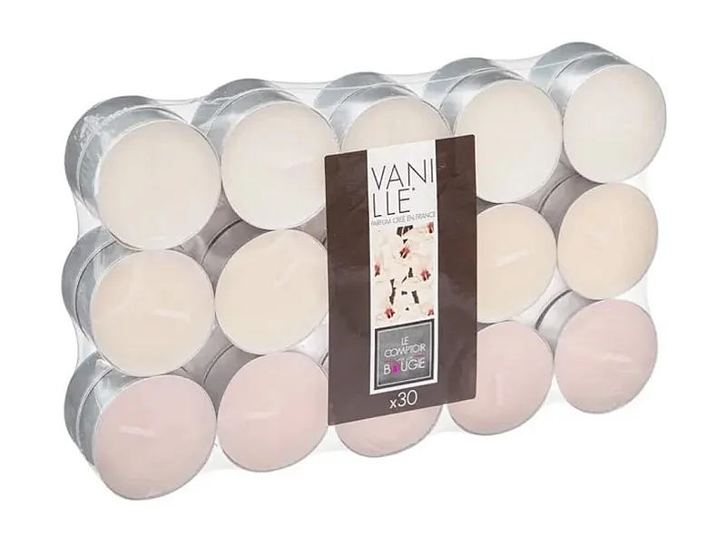 Lot de 30 Bougies Parfumées "Nina" 3,7cm Vanille