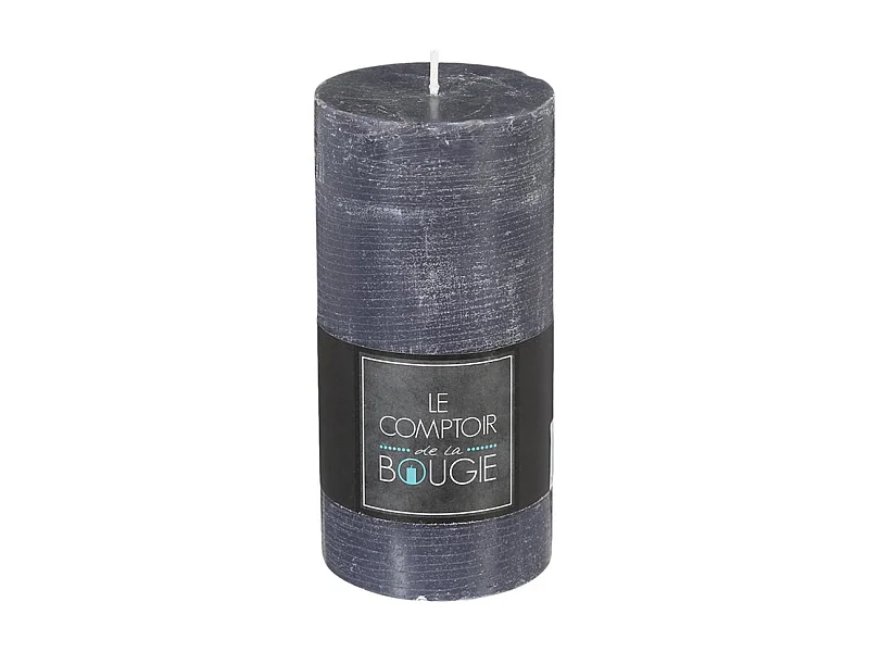 Bougie Cylindrique "Rustic" 14cm Gris