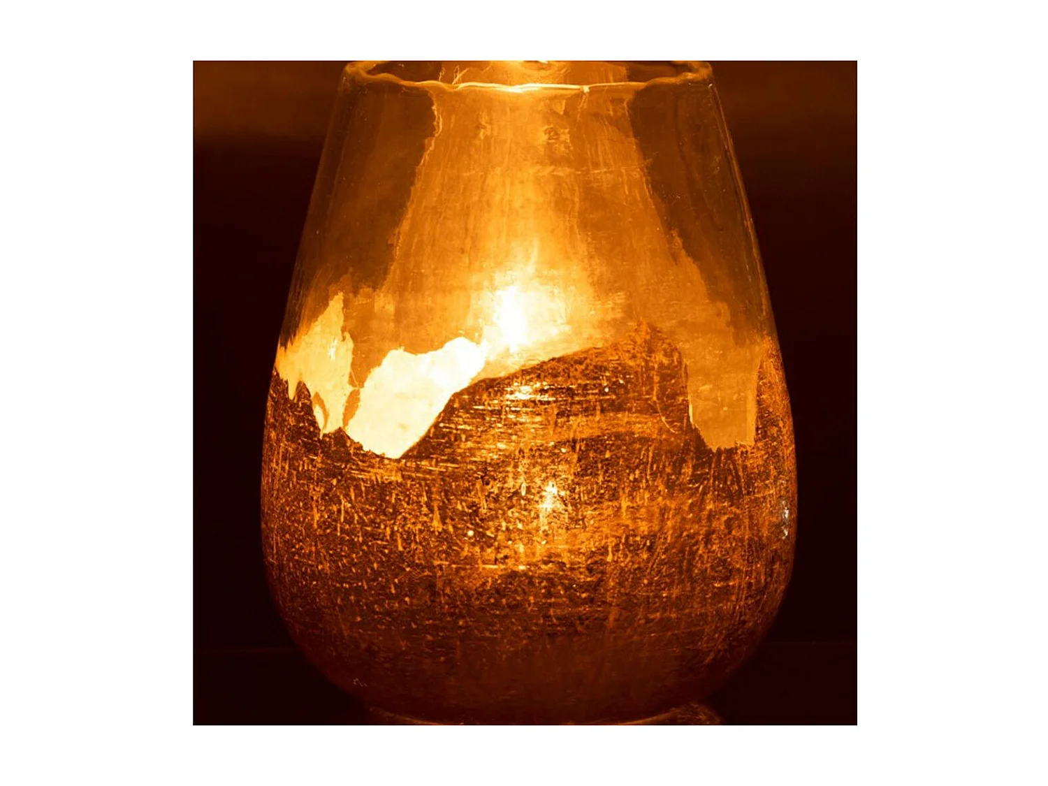 Photophore Rond en Verre "Zoé" 31cm Transparent