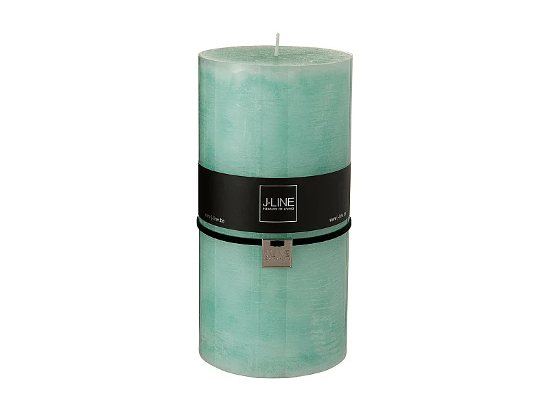 Bougie Cylindrique Déco "Junina" 20cm Bleu Aqua