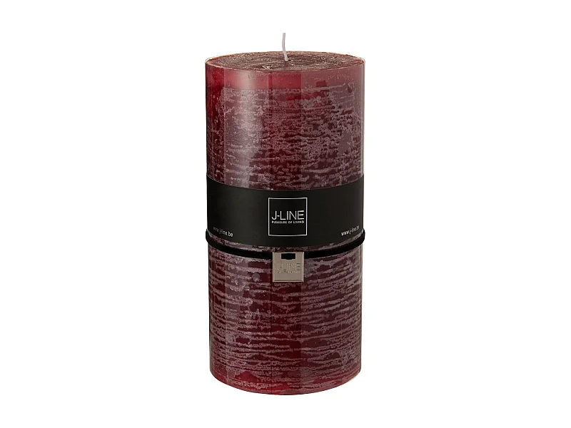 Bougie Cylindrique Déco "Junina" 20cm Cerise