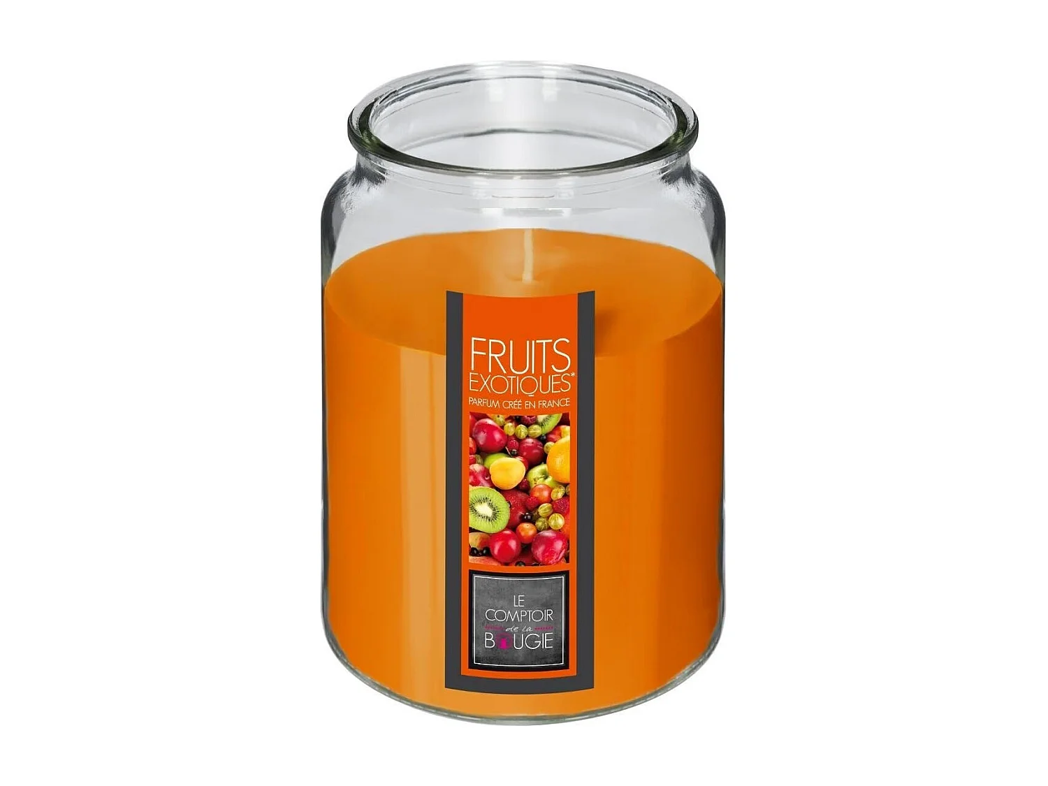 Bougie Parfumée en Verre "Couvercle" 510g Fruits Exotiques