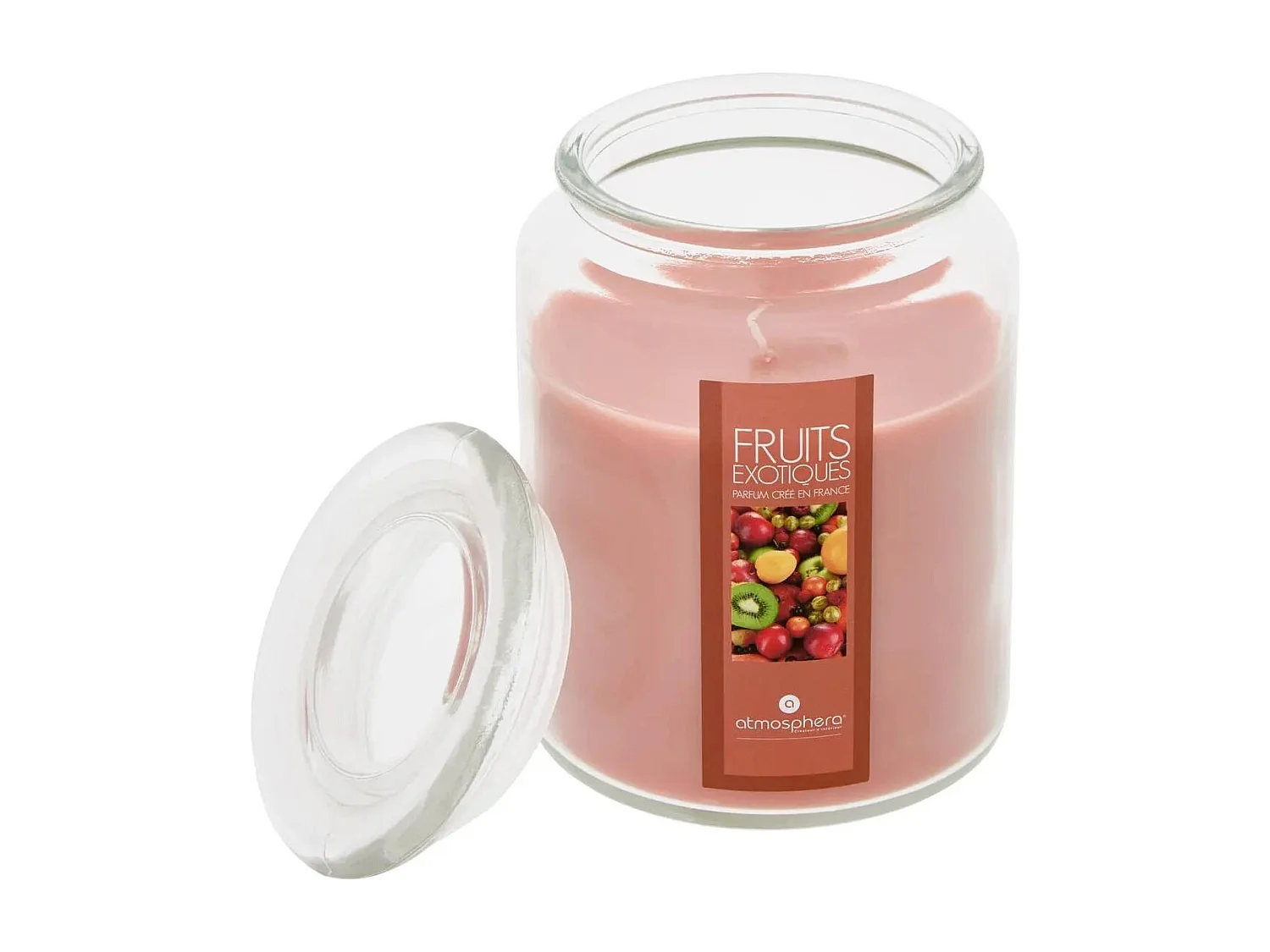 Bougie Parfumée en Verre "Couvercle" 510g Fruits Exotiques